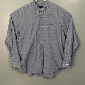 Polo Ralph Lauren Casual Shirt Mens XL XLarge‎ Button Down  Blue Plaid Red Pony